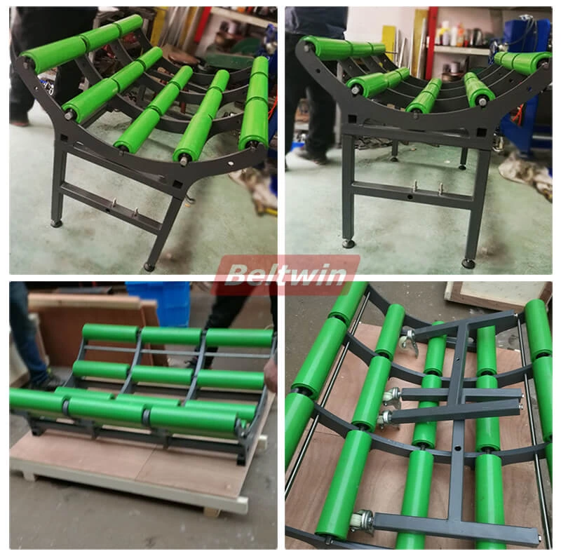 Rack with Rollers for Rolls of PVC PU Conveyor Belt Material