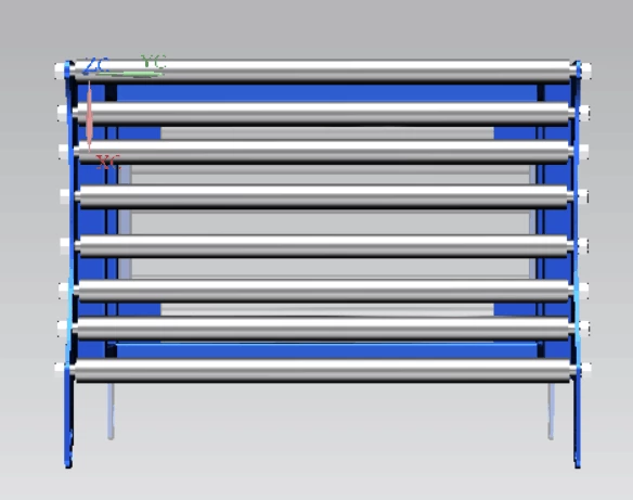Rack with Rollers for Rolls of PVC PU Conveyor Belt Material