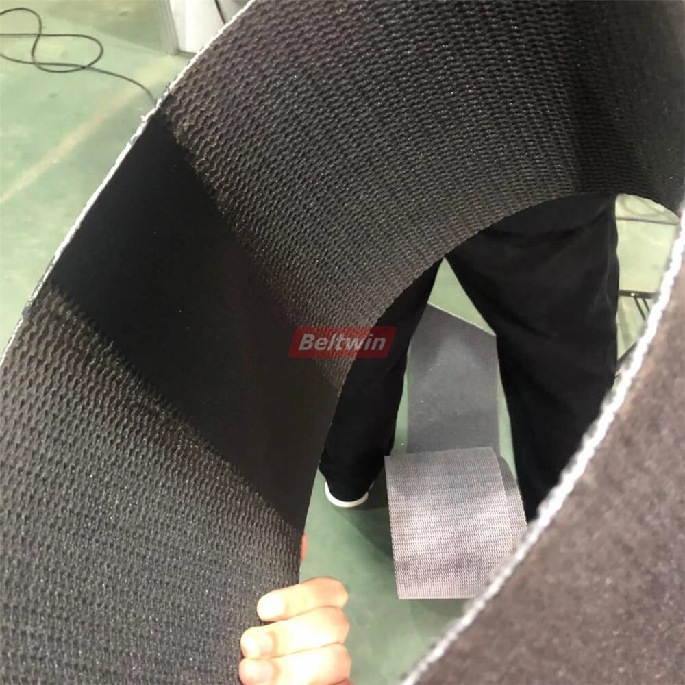 How to splice PVK belt by air cooling press and automatic finger puncher-2