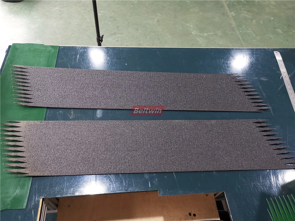 How to splice PVK belt by air cooling press and automatic finger puncher-2