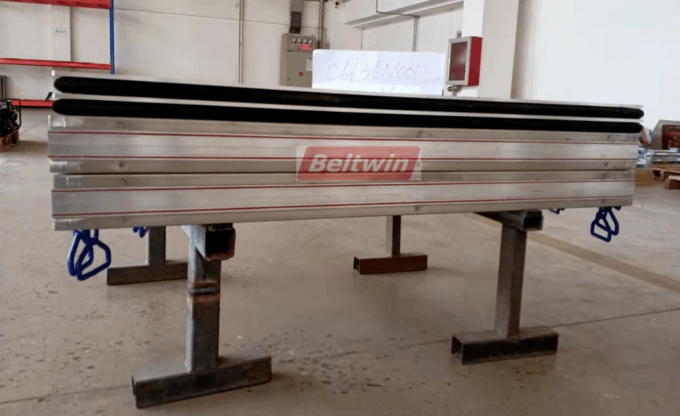 Vulcanizer heating plate 710*1420mm 22degree with pressure bag and pressure compensation plate,suit to Almex sectional vulcanizer,ship to Australia.