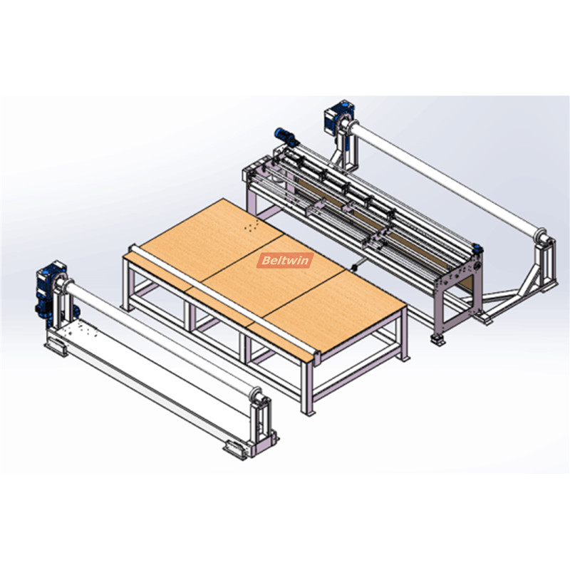 Conveyor Belt Slitter with winder & rewinder and working table (European Version)