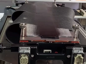 How to splice PVK belt by air cooling press and automatic finger puncher-1