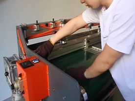 How do you cut PVC conveyor belt?