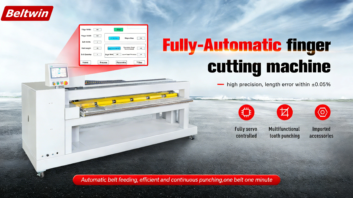 Automatic Continuous Uninterrupted Finger Punching Machine fo PVC PU Belt