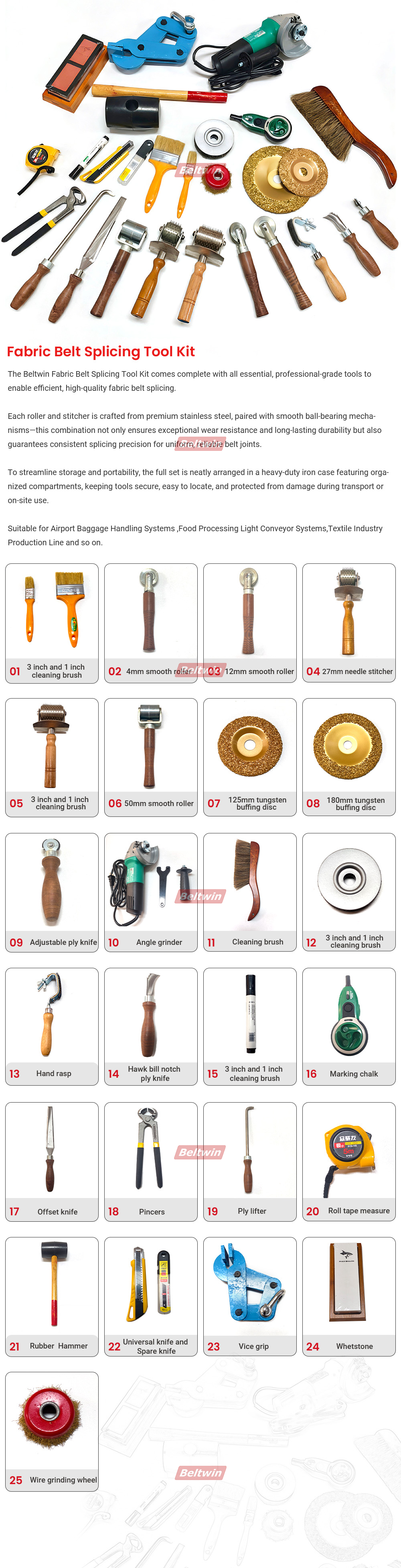 Beltwin Fabric Belt Splicing Tool Kit | Complete Professional Splicing Set