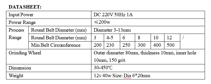 QB13 Semi-automatic PU Round V-Belt Splicing Kit and Skiving Machine